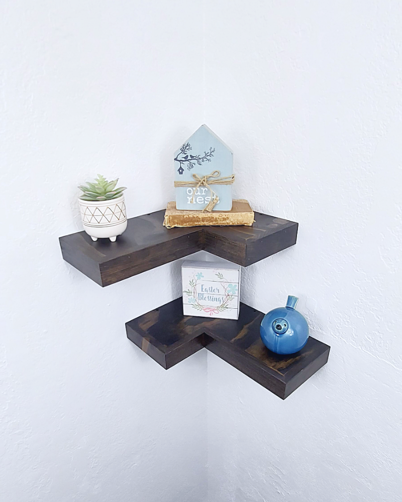 Wide Corner Floating Shelves | Handcrafted in the USA