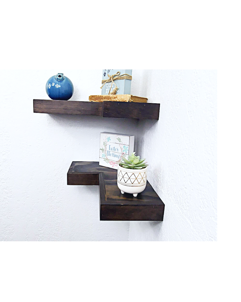 Wide Corner Floating Shelves | Handcrafted in the USA