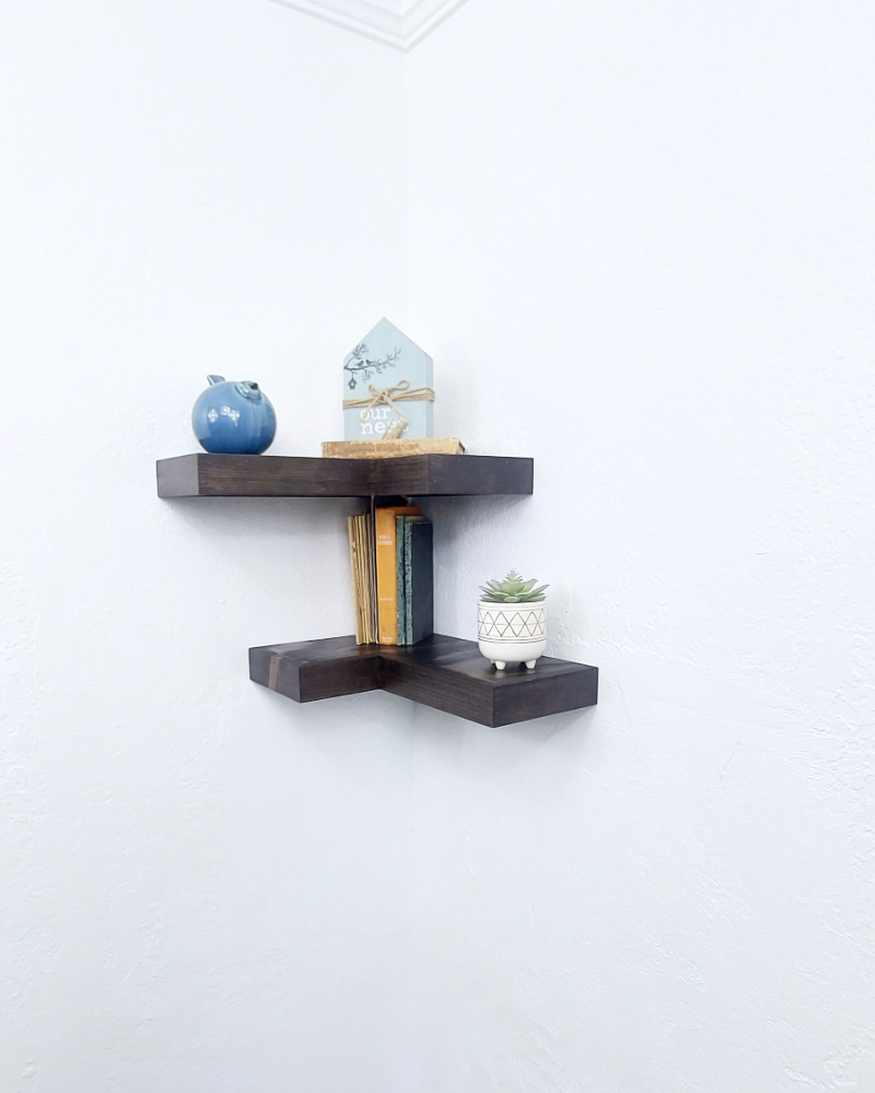 Wide Corner Floating Shelves | Handcrafted in the USA