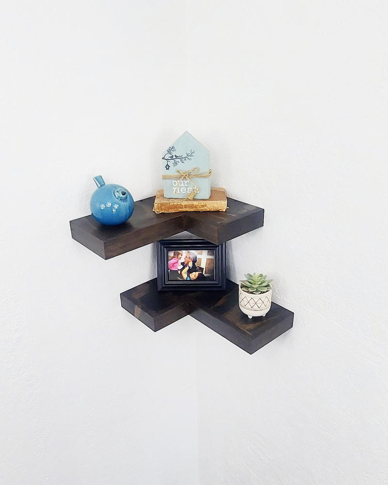 Wide Corner Floating Shelves | Handcrafted in the USA