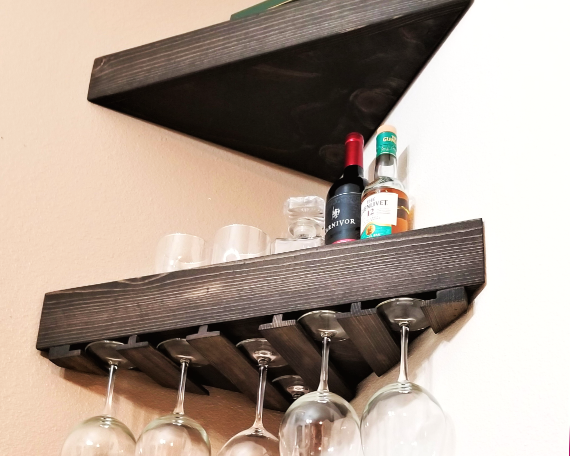 Standard Floating Wine Shelf | Handcrafted in the USA