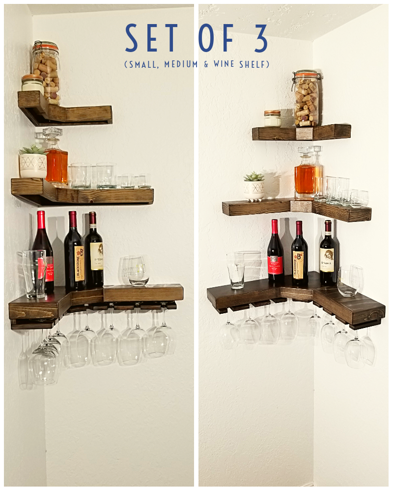 Wine Corner Shelves | knotty pine