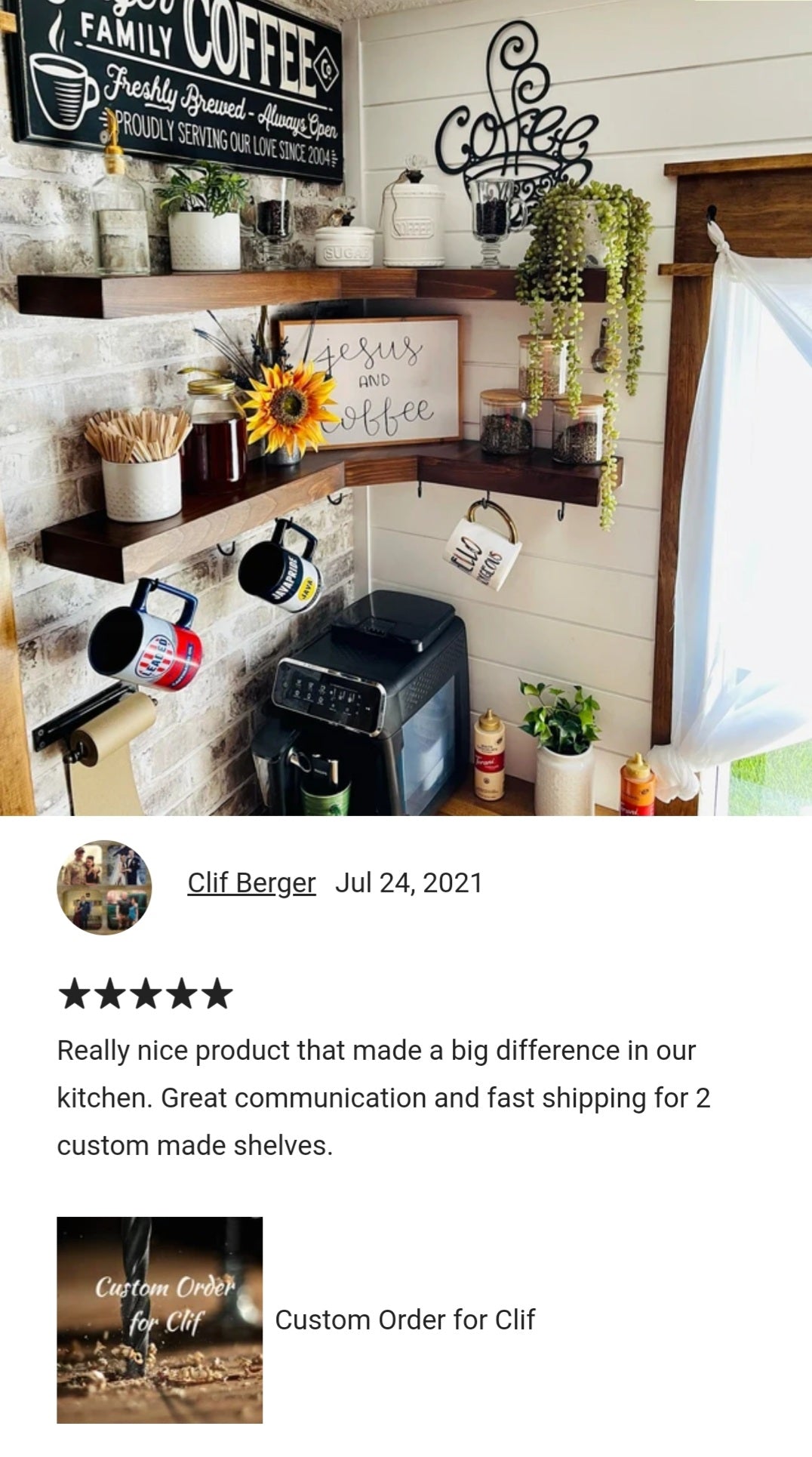Coffee Mug Holder Corner Shelve | knotty pine