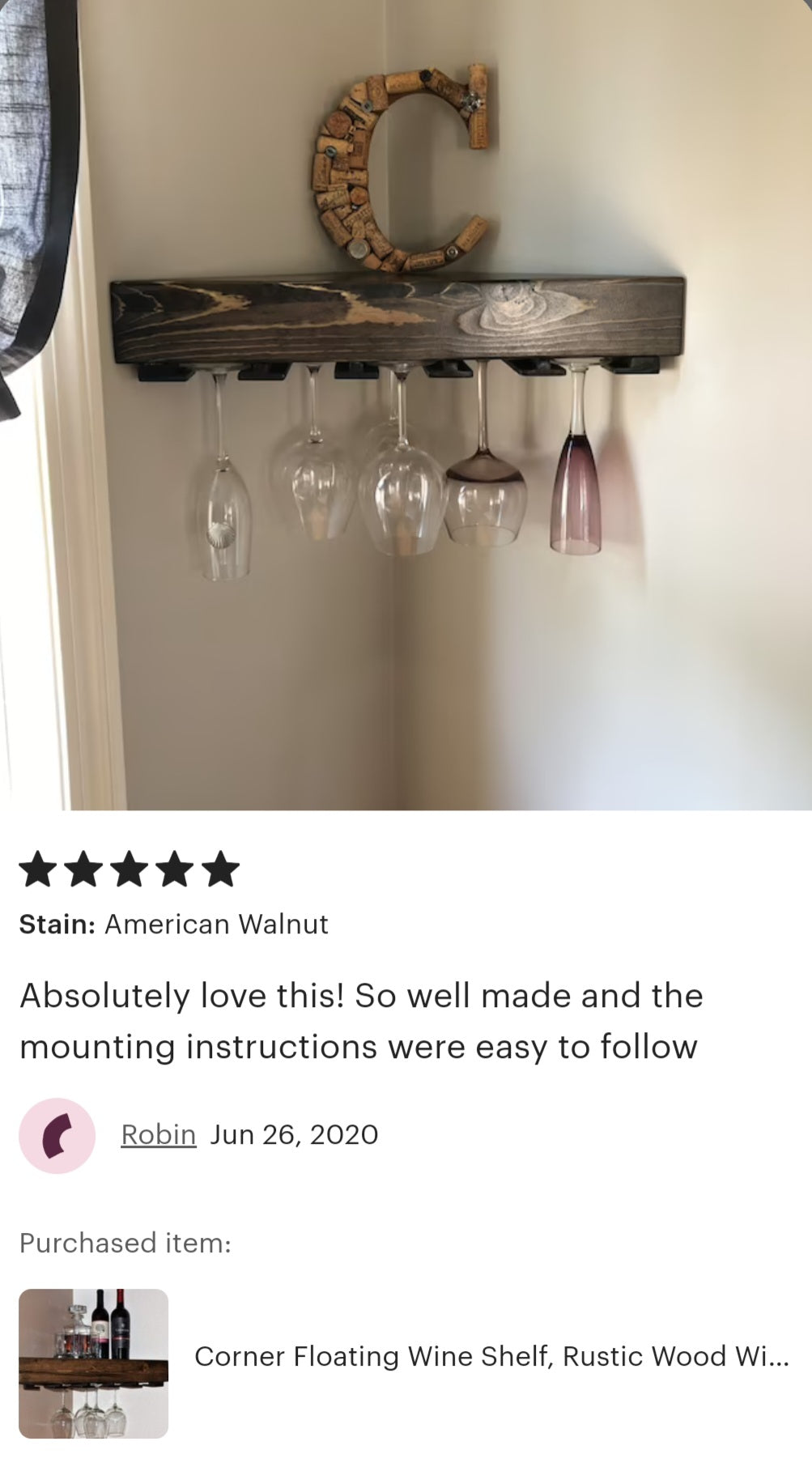 Premium Corner Floating Wine Shelf | Handcrafted in the USA