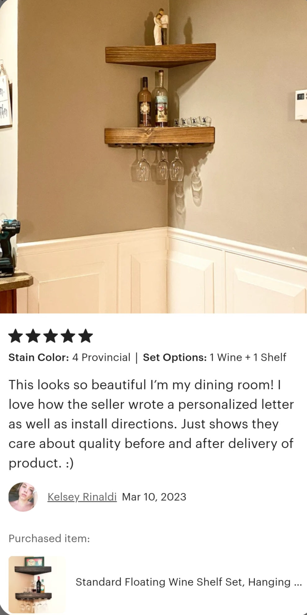 Standard Floating Wine Shelf | Handcrafted in the USA