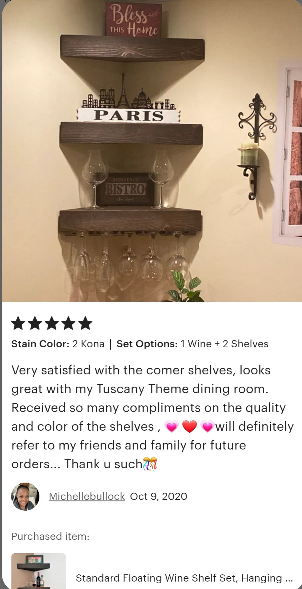 Standard Floating Wine Shelf | Handcrafted in the USA