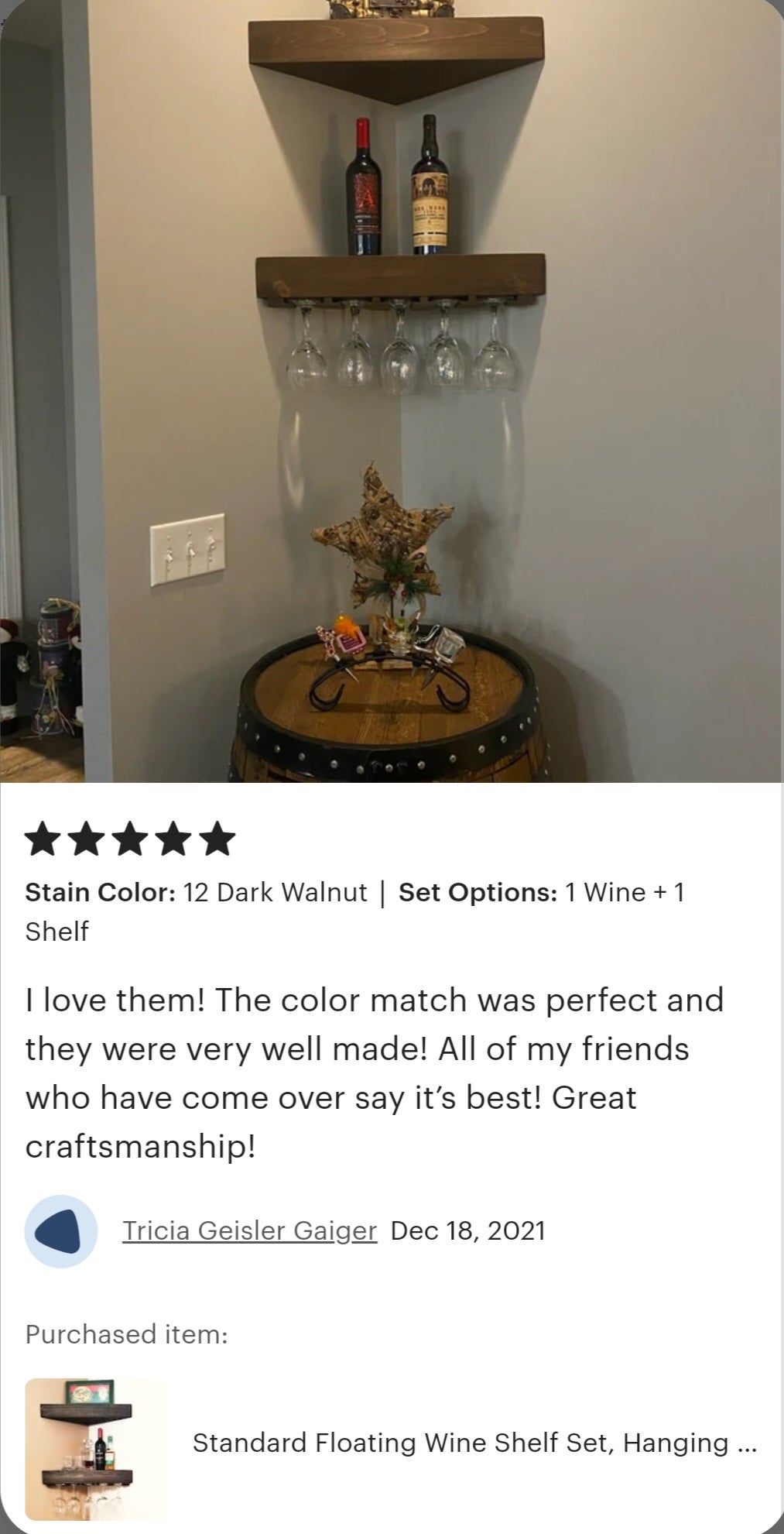 Standard Floating Wine Shelf | Handcrafted in the USA