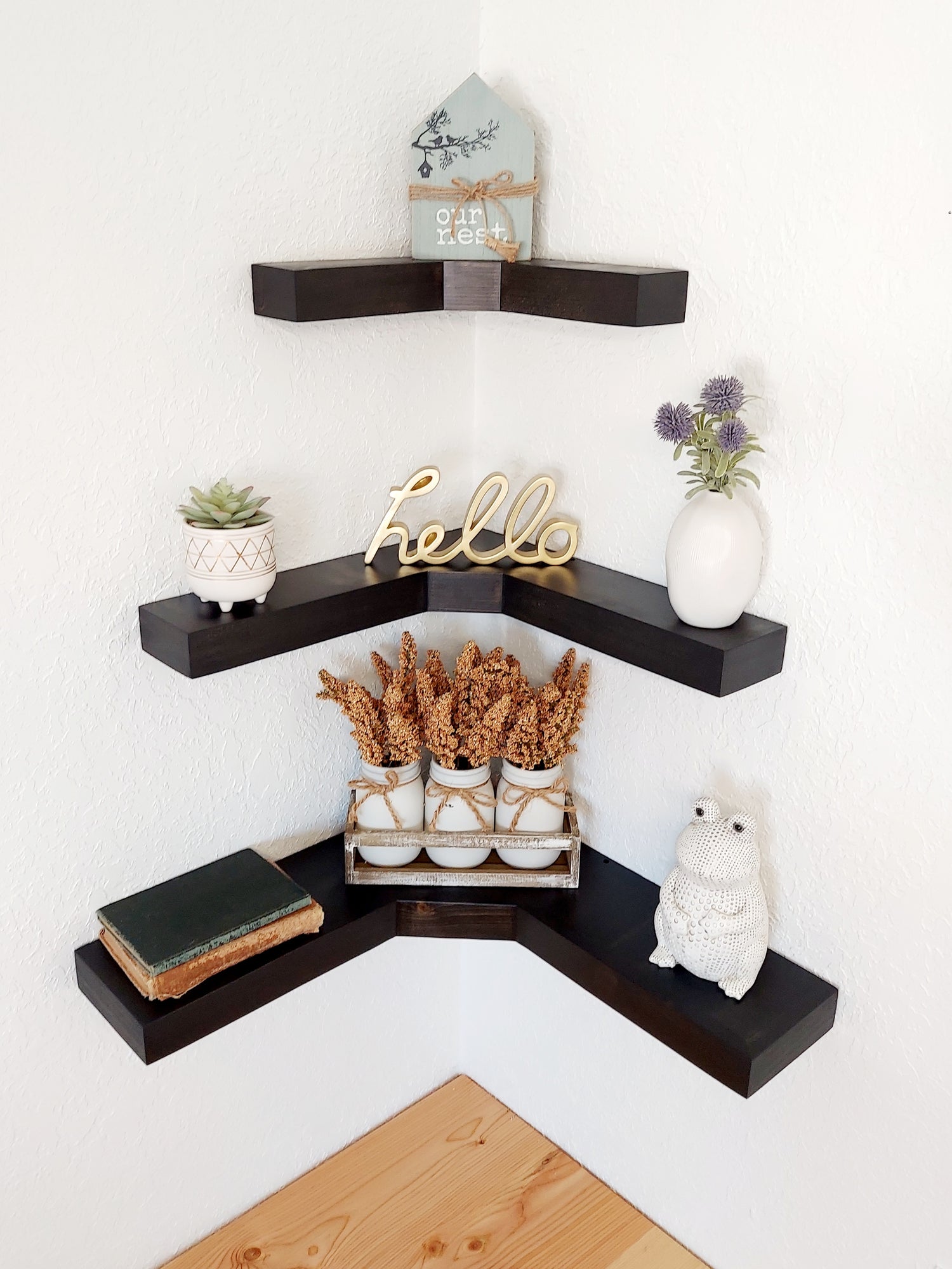 Narrow Corner Floating Shelves | Made in the USA