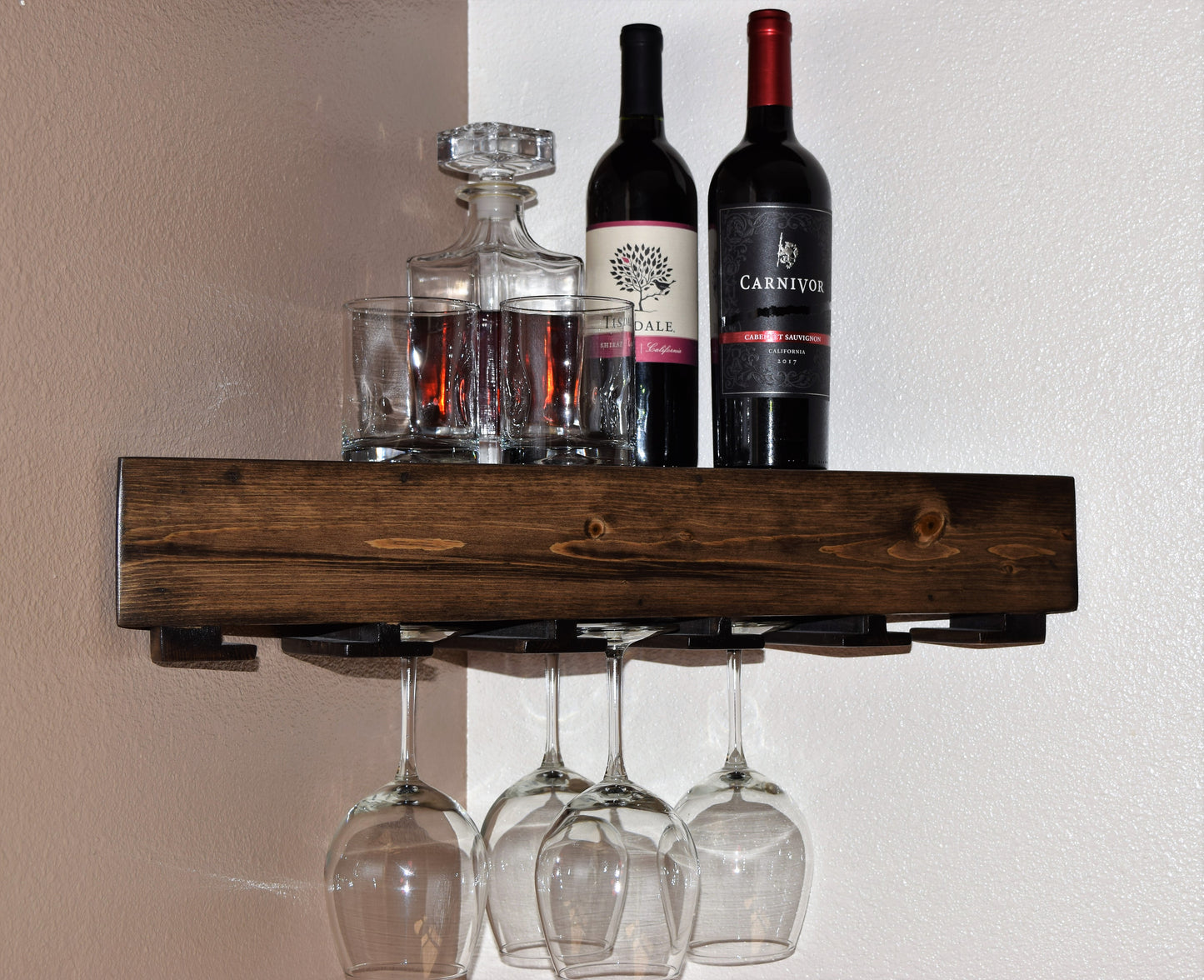 Corner wine glass discount holder