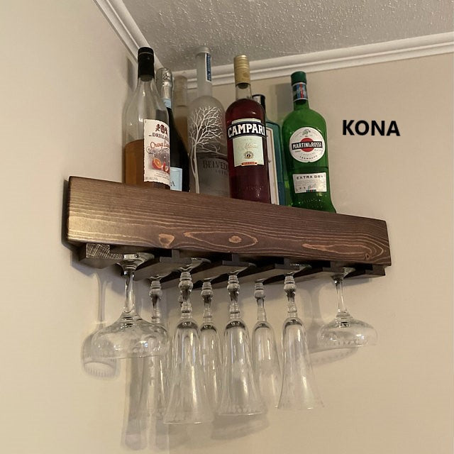 Premium Corner Floating Wine Shelf | Handcrafted in the USA